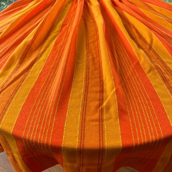 Vintage 70s orange curtain, striped woven panel, 1970s window treatment, choice: - Picture 7 of 8
